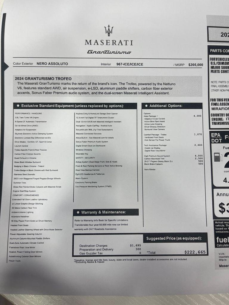 Used 2024 Maserati GranTurismo Trofeo For Sale (Sold) | A X A